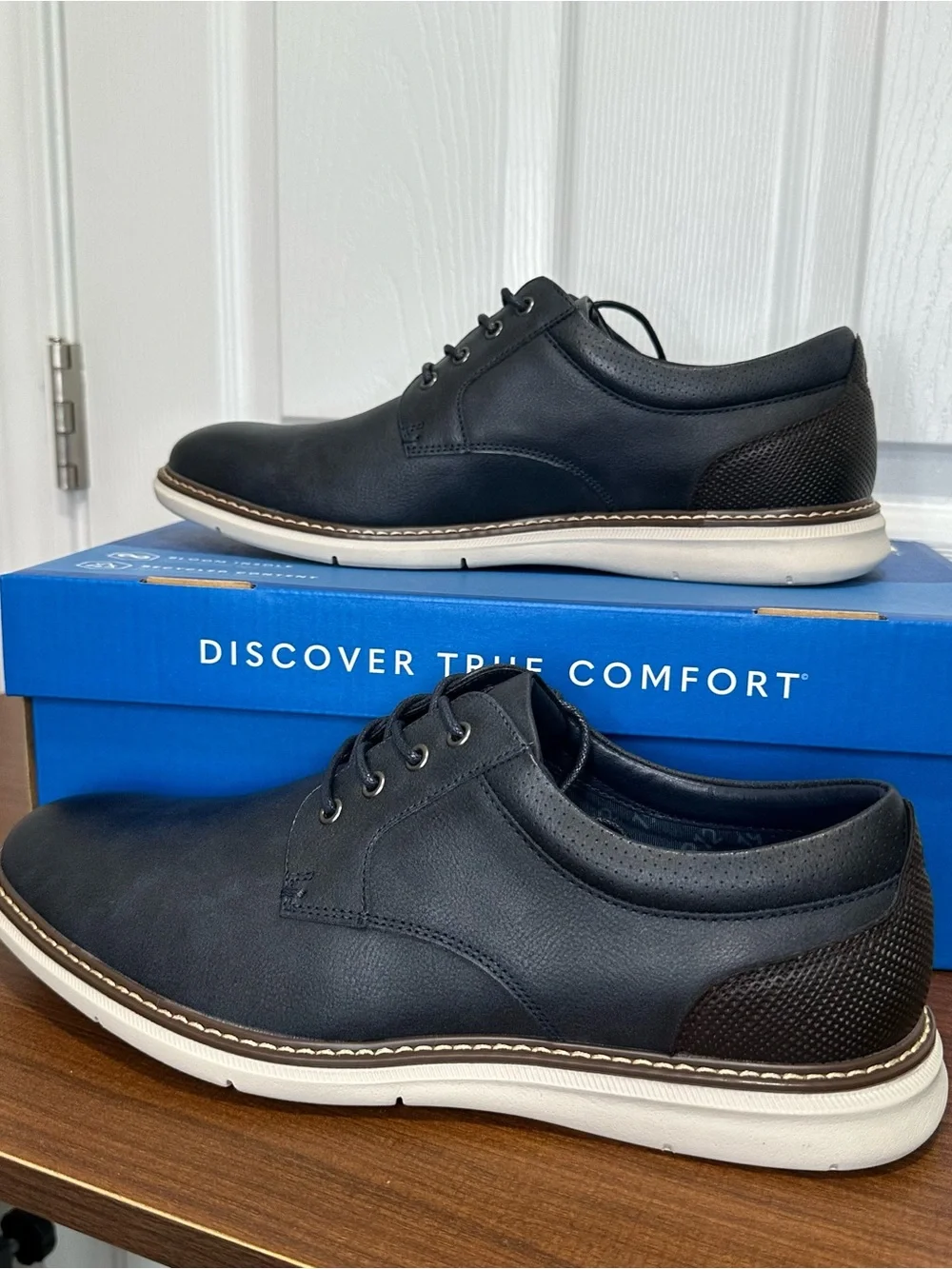 Nuun Bush Black Casual Lace-Up Dress Shoes - Dark Navy Men’s Size 9.5
